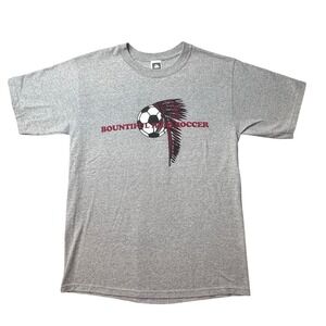 Vintage Cotton Deluxe Shirt Mens M Grey Bountiful High Soccer 2002 State Champs